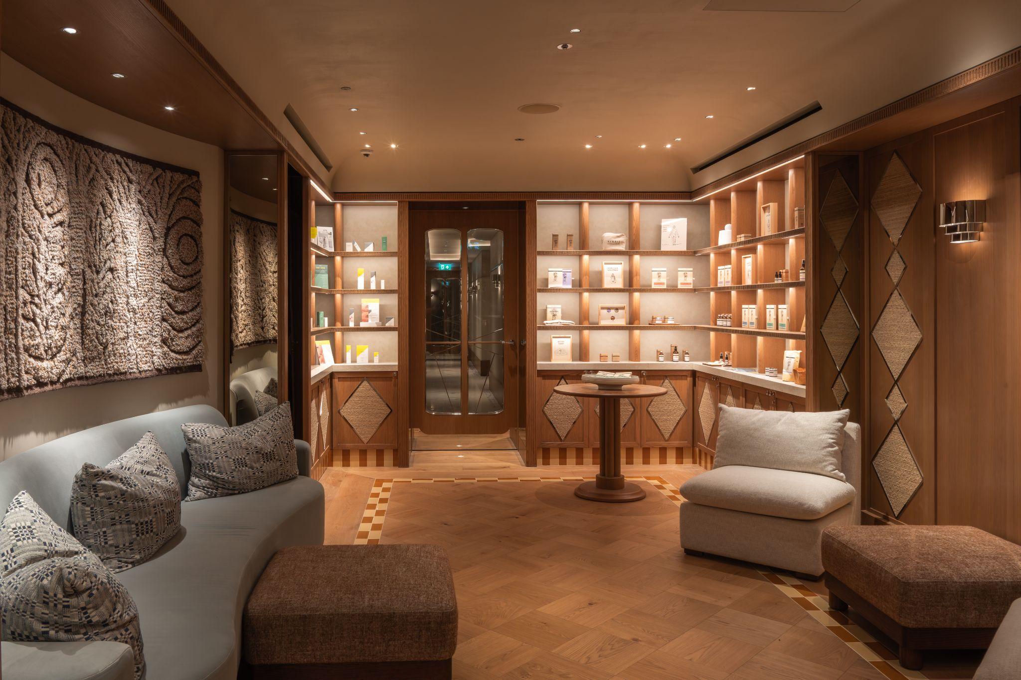 Nordic wellness spa interior at The Newman hotel, Fitzrovia